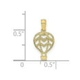 thumbnail image 2 of 9.22mm 10k Solid Yellow Gold Cut-out Flat Hot Air Balloon Charm Pendant Necklace for Women, 2 of 2