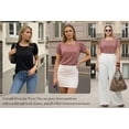 thumbnail image 6 of MOYIKO Womens Petal Sleeve Tops Summer Trendy T Shirt Casual Loose Square Neck Button Blouse Tees, 6 of 7