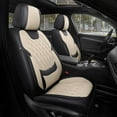 thumbnail image 1 of Car Seat Covers Full Set Faux Nappa Leather Seat Covers for Cars Breathable Front Seats with Lumbar Support and Rear Fit for Automotive Sedans SUVs Pickups, 1 of 8
