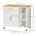 thumbnail image 3 of HOMCOM Wooden Rolling Kitchen Island on Wheels with Drawer for Dining Room, 3 of 10