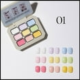thumbnail image 1 of Set de 9 esmaltes de uñas adhesivos sólidos con nueve diseños, 27 g de goma de metilo, 1 of 9