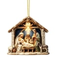 thumbnail image 2 of Christmas Ornament Nativity Scene, Acrylic Sublimation Xmas Hanging Decor, Christ Mary Gift for Holiday Home Party Tree, Fade Resistant and Easy to Hang, Christmas Nativity Decoration, 2 of 6