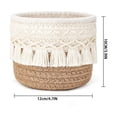thumbnail image 4 of YANDERound Woven Cotton Rope Desktop Storage Basket with Tassel Fringe, 1pc Small Organizer for Makeup Brushes Cosmetics and Home Countertop Use, Storage Baskets for Organizing (Coffee), 4 of 5