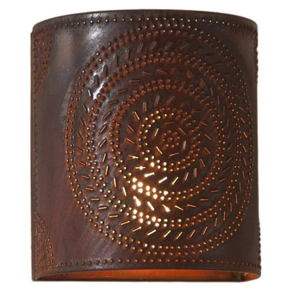 724CRT - Chisel Pattern One-Light Wall Sconce in Rustic Tin