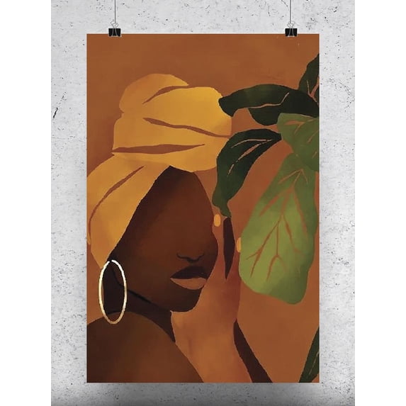 Leaves And Afro Woman Poster - Image by Shutterstock,