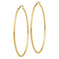 thumbnail image 2 of 14K Yellow Gold Earring Hoop Women'S 70 mm Lightweight Earrings, 2 of 3