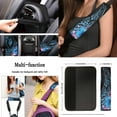 thumbnail image 4 of Yuyamidu Blue Polynesia Car Seat Cover Full Set with Auto Seat Belt Cover Hibiscus Steering Wheel Cover Center Console Pad Keychain Lipstick Sleeve Coasters Auto Decor, 13 PCS Set, 4 of 6