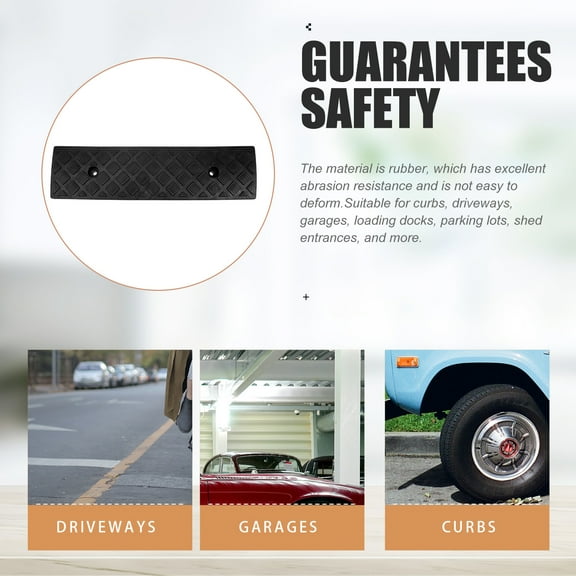 UNOMOR Car Driveway Ramps For Low Cars Ramp Plastic Black 1Pcs 19.5X5.1X1.2In