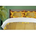 thumbnail image 4 of Ambesonne Sunflower Duvet Cover Sets, Flower Frame Circle, 2-Queen, Brown Orange, 4 of 7