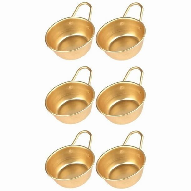Tazones Makgeolli de 6 Piezas Tazones Tradicionales Coreanos de Aluminio para Vino de Arroz Crudo Coreano