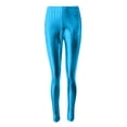 thumbnail image 4 of yunLCZ Women's Straight Leg Pants High Wa Women's Pure Color Stretch Slim Sexy Interest Leather Leggings, 4 of 4