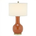 thumbnail image 1 of Safavieh Judy Ceramic Orange Lamp with White Shade, 1 of 2