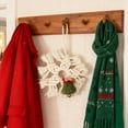 thumbnail image 1 of Tapiz Tejido a Mano para Colgar En El Árbol de Navidad | Decoración de Pared con Campanas y Copos de Nieve | Decoración Navideña | Lana Blanca para Tejer | 27 X 10 Cm | 20 G | Hogar y Oficina, 1 of 6