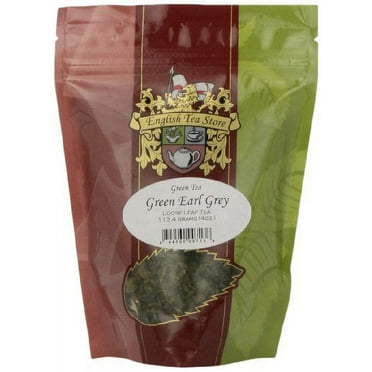 English Tea Store Loose Leaf, Earl Grey Green Tea Pouches, 4 Ounce