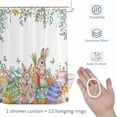 thumbnail image 4 of Easter Rabbits Shower Curtain for Bathroom, Spring Bunny Carrots Eggs Floral Leaf Waterproof Cloth Fabric Bathroom Accessories Set with 12 Rust Proof Plastic Hooks, 54"x78", 4 of 9