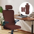 thumbnail image 6 of Axioma Comfortable Adjustable Office Chair Slipcovers with Headrest Armrest Cushion for Brown, 6 of 10