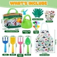 thumbnail image 5 of JoyStone 18 PCS Kids Gardening Tool Set with Dinosaur Apron, Watering Can & Sprinkler Head, Tote Bag, Gloves, Shovel & Rake, Outdoor Gift for Boys & Girls Ages 3+, 5 of 10