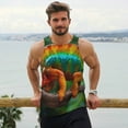 thumbnail image 6 of Logiee Chameleon Print Men's Workout Tank Top,Quick Dry Workout Tank Top,Gym Muscle Tee,Fitness Bodybuilding Sleeveless T Shirt-, 6 of 7