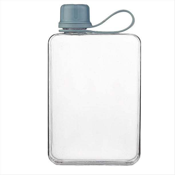 Botella de Agua Cuadrada de 500 Ml, Vasos Planos Portátiles para Bebidas, Frasco Frío Delgado, Botella de Agua Deportiva, Frasco de Agua de Verano para Senderismo A