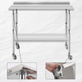 thumbnail image 4 of Modern Two-Tier Stainless Steel Work Table, 48x24x35inch Food Prep Worktable, Utility Table with Adjustable Undershelf and Backsplash, for Kitchen, Restaurant, Bakeries, 4 of 7
