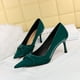thumbnail image 3 of Zapatos de tacón para mujer, edición coreana, elegantes, para banquetes, tacones altos, ajustados, de boca baja, con lazo puntiagudo, zapatos individuales para mujer, 3 of 5