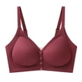 thumbnail image 7 of NIEWTR Front Closure Wireless Bras for Women No Underwire Compression Support Adjustable Straps Everyday Comfort Bra(Wine,5XL), 7 of 7