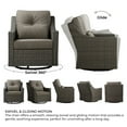 thumbnail image 2 of CHITA Outdoor Gray Wicker Swivel Glider Chair and Ottoman with Cushion, Brownish Gray, 2 of 13