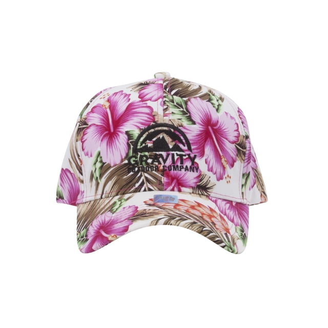 Gravity Outdoor Co. Island Floral Adjustable Baseball Cap - White/Pink