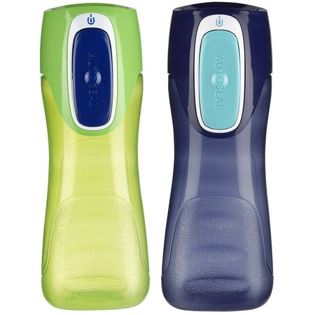 Contigo AUTOSEAL Trekker Kids Water Bottles, 14 oz, Granny Smith & Nautical, (Best Out Of Waste Out Of Plastic Bottles)