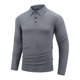thumbnail image 1 of Blusa y camisa de manga larga con cuello vuelto para hombre, camisa deportiva de color liso con solapa y botones, blusa de poliéster de manga larga con solapa para hombre, 1 of 8