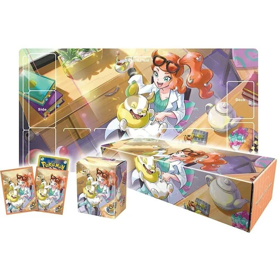 Pokemon Card Game Sonia Set Rubber Play Mat Sleeve Card Box Deck Case JAPAN
