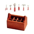thumbnail image 2 of Rushawy 1/12 Dollhouse Repair Tools Box Mini Garden DIY Tools Case Dioramas Coffee Table red tools, 2 of 7