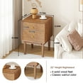 thumbnail image 4 of Mid Century Modern Nightstand, Walnut Solid Wood Nightstand with 2 Drawers, Bedside Tables with High Solid Leg, Side Table for Bedroom, 4 of 6