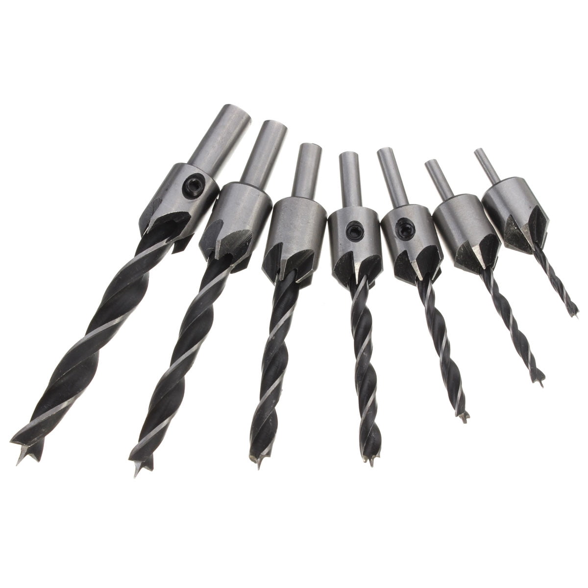 DRILLPRO Woodworking Chamfer High-Speed Steel Countersink Drill Bits Set With One Free Hex Key Perfect 7Pcs Woodworking Countersink Drill Bits