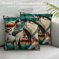 thumbnail image 3 of Horse Stripes Pattern Printed Throw Pillow Covers Cute Square " Pillow Case for Couch Sofa Bed Car Design Pillow Cover for Home Decor, 3 of 5