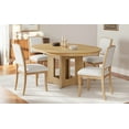 thumbnail image 4 of TOPMAX Farmhouse 5-Piece Round Extendable Dining Table Set for 4, Solid Rubberwood Kitchen Table with 16" Removable Leaf & Upholstered Chairs, Natural+Beige, 4 of 25