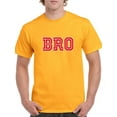 thumbnail image 1 of BRO Red & White Frat Graphic Men Gold T-Shirt, Male x-Large, 1 of 4