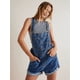 thumbnail image 4 of Pantalones Cortos Vaqueros para Mujer, de Verano Informales, Holgados, Ajustables, con Tirantes. Azul Oscuro M, 4 of 7