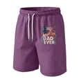 thumbnail image 2 of GrmtClth Gift for Father Summer Dad Papa Print American Flag Shorts Classic Fourth Of July Patriotic Short Quick Dry Soft Elastic Drawstring Independence Day Wear Purple M, 2 of 4