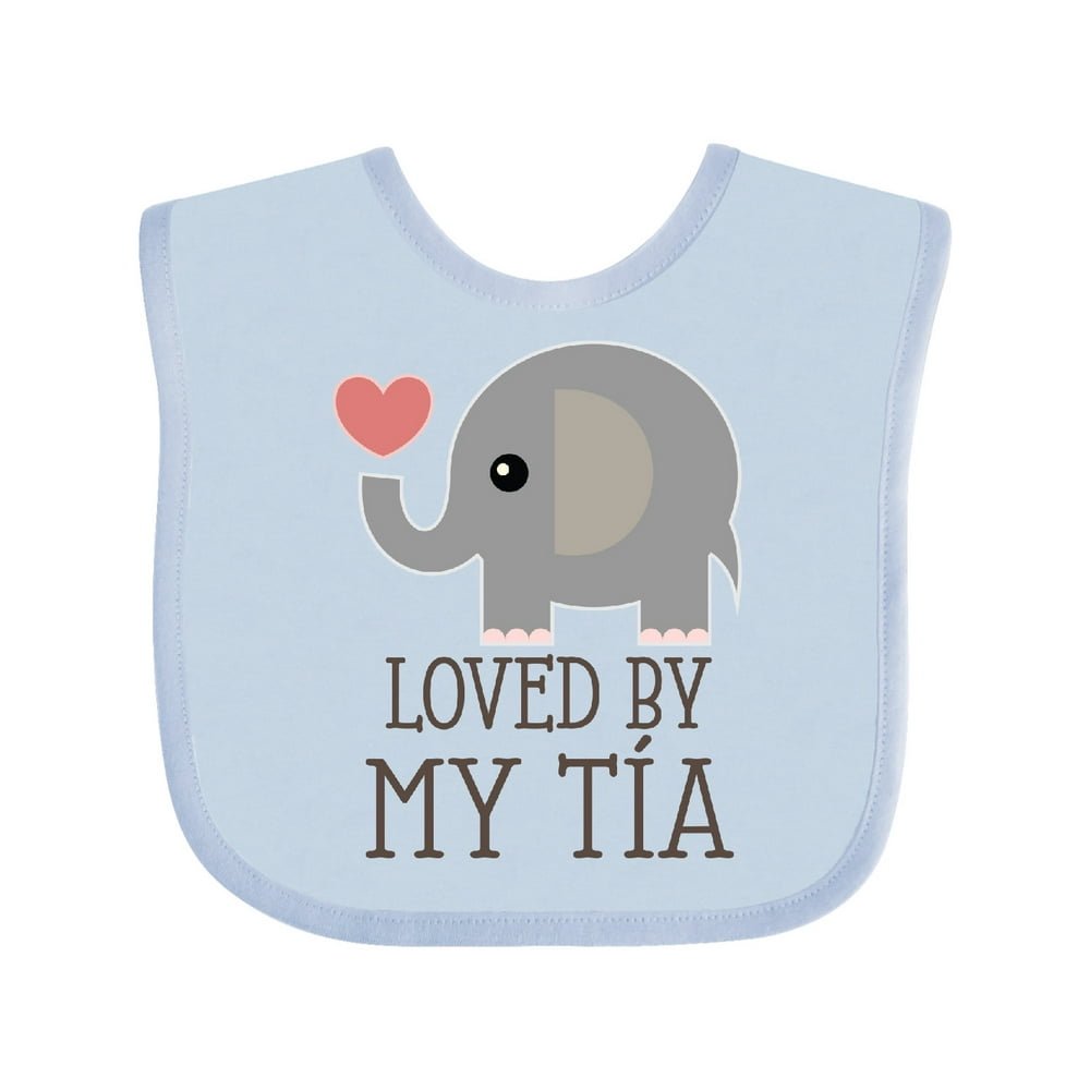 Inktastic Tia Loves Me Baby Elephant Infant Bib Unisex - Walmart.com ...