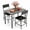 Black + light marble surface, variant on Industrial 3-Piece Dining Table Set for 2, 35.4" Rectangular Kitchen Table with Metal Frame & 2 PU Leather Upholstered Chairs, Space-Saving for Apartment/Dining Room Black + Brown Tabletop