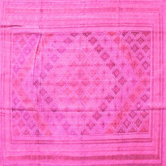 Ahgly Company Indoor Square Southwestern Pink Country Area Rugs, 6' Square