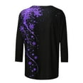 thumbnail image 3 of Craaazy Shirts For Women Christmas Printed Round Neck 3/4 Sleeve T-shirt Loose Top Long Sleeved Round Neck Top Gifts For Women, 3 of 5
