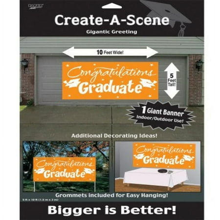 Orange Graduation Congratulations Graduate Gigantic Plastic Banner