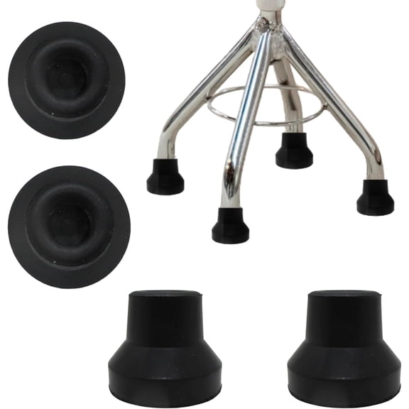 Quad Cane Tips – 4-Pack, 1/2" Heavy-Duty Rubber Replacement Tips for Canes, Crutches & Walkers – Non-Slip, Stable Walking Stick Tips for Men, Women & Seniors