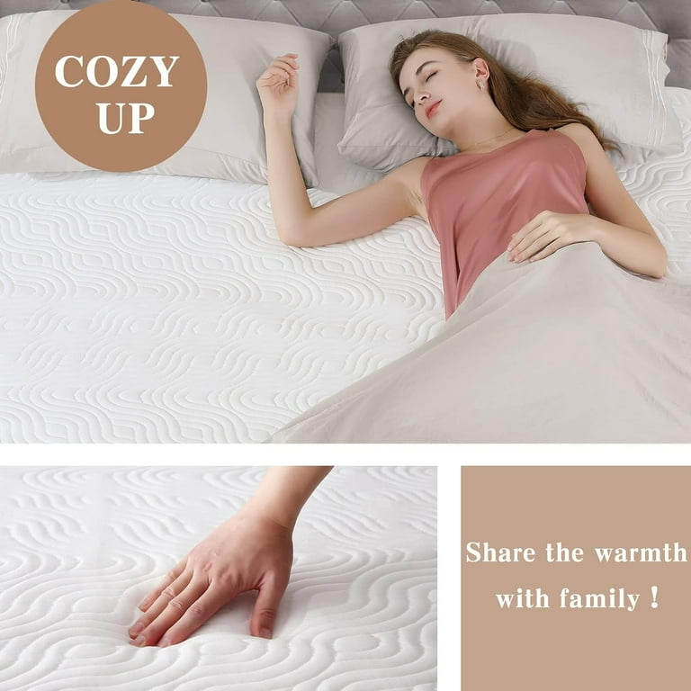 Air Layer Heated Mattress Pad Electric Bed Warmer with 5 Heat Settings 10H Auto Off Electric Bed Warmer Machine Washable Twin White Walmart