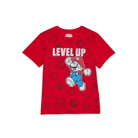 Super Mario Bros. Boys Level Up! Sequin T-Shirt Sizes 4-18