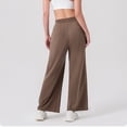 thumbnail image 5 of Xunlbb Women Wide Leg Pants, Casual Loose Solid Color Breathable Sports Exercise Pants Long Trousers For Women ,Coffee M, 5 of 7