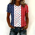 thumbnail image 2 of MEICHEN Women's Short Sleeve Usa 250th Anniversary Blouse Fashion Crew Neck Print T Shirt Summer Patriotic Graphic Tee, 2 of 4