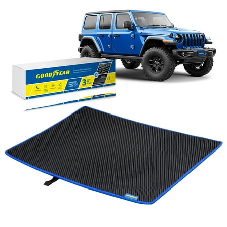 Goodyear Custom Fit Cargo Mat Liner for Jeep Wrangler 2019-2025 - Heavy Duty Trunk Liner, Dimond Shape, Luggage with Waterproof, Liquid & Dirt Trapping Technology - Anti-Slip Cargo Liner-GY004563